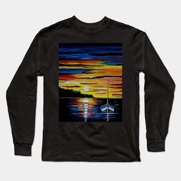 ESCAPE To The Seascape Painting Long Sleeve T-Shirt by SartorisArt1